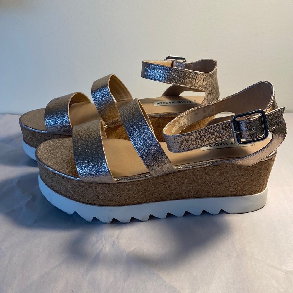 Steve Madden platform sandals.